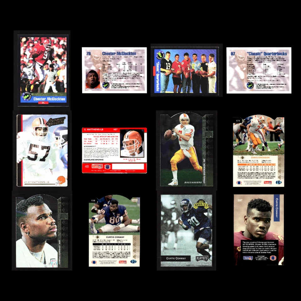 Lote (88) Insertos para Tarjetas de Fútbol Años 90/Numerados/Seau/Deion/Desmond/Bledsoe/OJ/Luna Foto 4 de 4