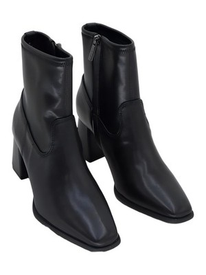 Anne Klein Womens Paidge 2.5 Inch Block Heel Square Toe Bootie Black Size 8.5M