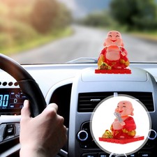 Monk Figurine Solar Powered Decoration Car Interior Dashboard Adornment