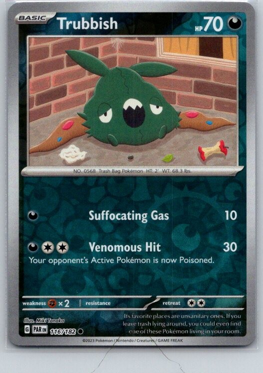 Trubbish 116/182 Common Paradox Rift Pokemon Reverse Holo Near Mint