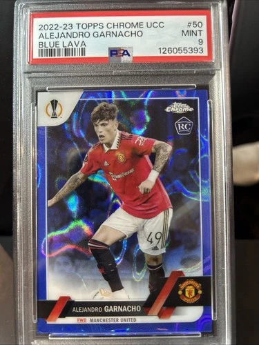 2022-23 Topps Chrome Sapphire UEFA ALEJANDRO GARNACHO Rookie RC #50 PSA 9 Mint