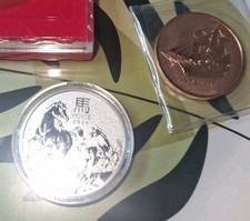 2 CHARLES III SILBER AUSTRALIEN YEAR OF THE HORSE 2026, 999 KUPFER PROOF...