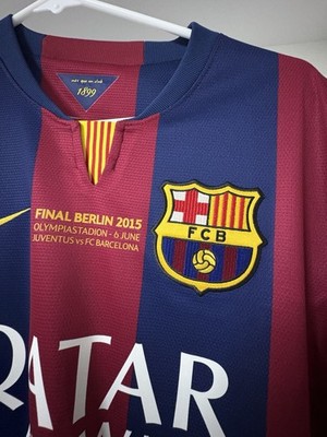 NIKE FC Barcelona 2015 スアレス　final Berlin Nike FC Barcelona UCL Final Berlin 2014/15 Messi #10 Jersey M