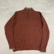 Columbia Knitted Jumper 1/4 Zip Knit Sweater With Logo Men's L