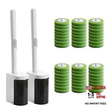 Pack Disposable Toilet Brush and Holder Set with 48 Wand 2 Toilet Brush Set