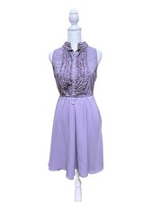 Zara Basic Lavender Ruffle Front Sleeveless Dress Size S | Romantic 