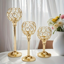 3 Pcs Crystal Candle Holder Set for Dining Table, Bedroom,  Hotel, Cafe, UK sell