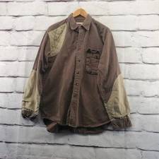 PRO GEAR WRANGER Shirt Mens Medium Button Down Hunting Shooter Shoulder Brown