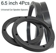 Universal 6.5 Inch Car Door Speaker Mounting Ring Spacer Adapter Black Plastic*4