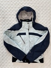 Columbia Titanium Ski Jacket Women’s M Light/Dark Blue Omni-Tech Full Zip Hooded