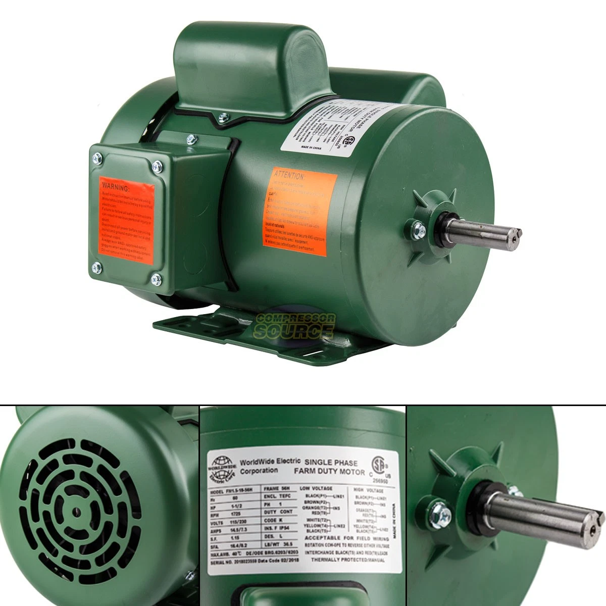 Forest Master Motor Eléctrico De Repuesto 3HP 2200 W 4, 5, 6, 7