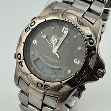 Armitron Analog Digital Watch 20/1427 Men Silver Rotating Bezel ew Battery 7.25"