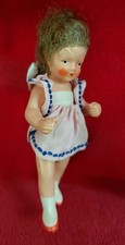 Massepuppe niedlich 30er J. Haare Ari / Hertwig 11 cm Puppenstube Puppenhaus 
