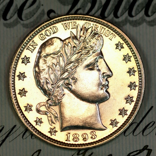 * 1893 * PRISTINE++ GEM BU PROOF BARBER HALF-DOLLAR * FROM COLLECTION