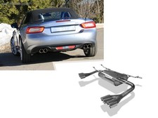 FOX Edelstahl Duplex Sportauspuff Fiat 124 Spider je 2x76mm rund doppelwandig