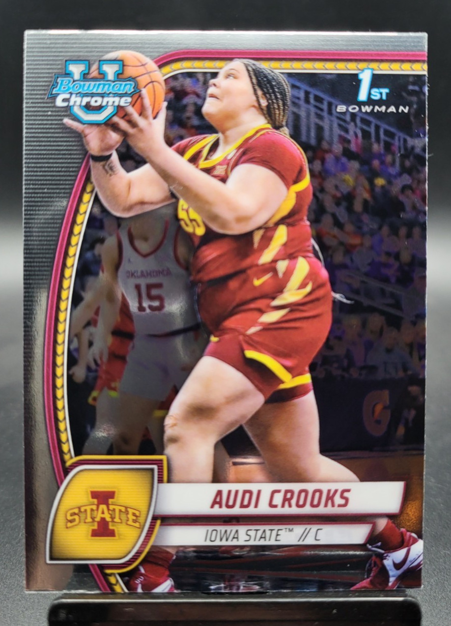 2024-25 Bowman Chrome University U AUDI CROOKS 1ST #9 RC BASE CARD IOWA STATE
