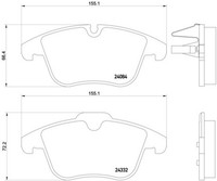 Brembo Bremsbelagsatz Scheibenbremse Prime P 61 106 FüR C5 508 CitroËN Peugeot 1
