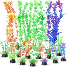 Aquarium Plants 16P, Plastic Fish Tank Plants, Different Types Artificial
