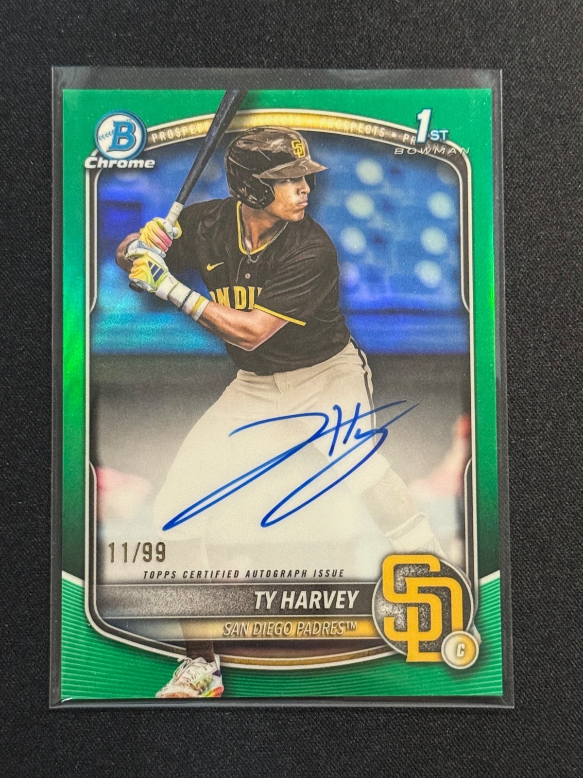 2025 Bowman Draft Chrome CPA-TH TY HARVEY 1st Auto /99 Green Refractor