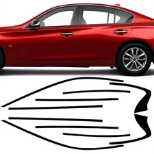 For Infiniti Q50 2014-2023 Chrome Delete Window Vinyl Trims Blackout Accessories