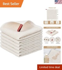 Luxurious 100 Cotton Kitchen Towels - Absorbent Waffle Weave, Quick Dry Design