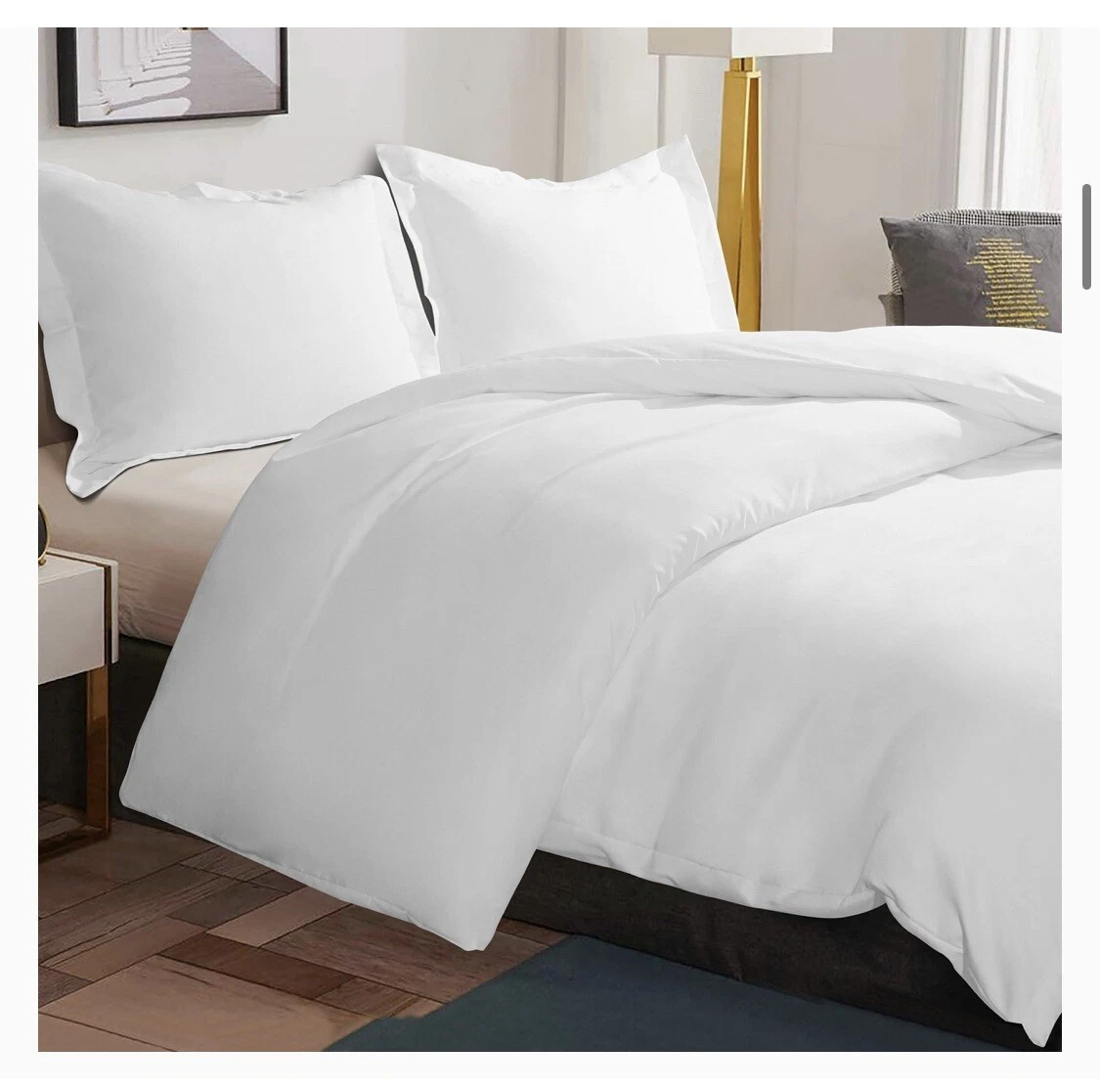 ntbay 3 pieces 100 brushed microfiber white king size duvet cover