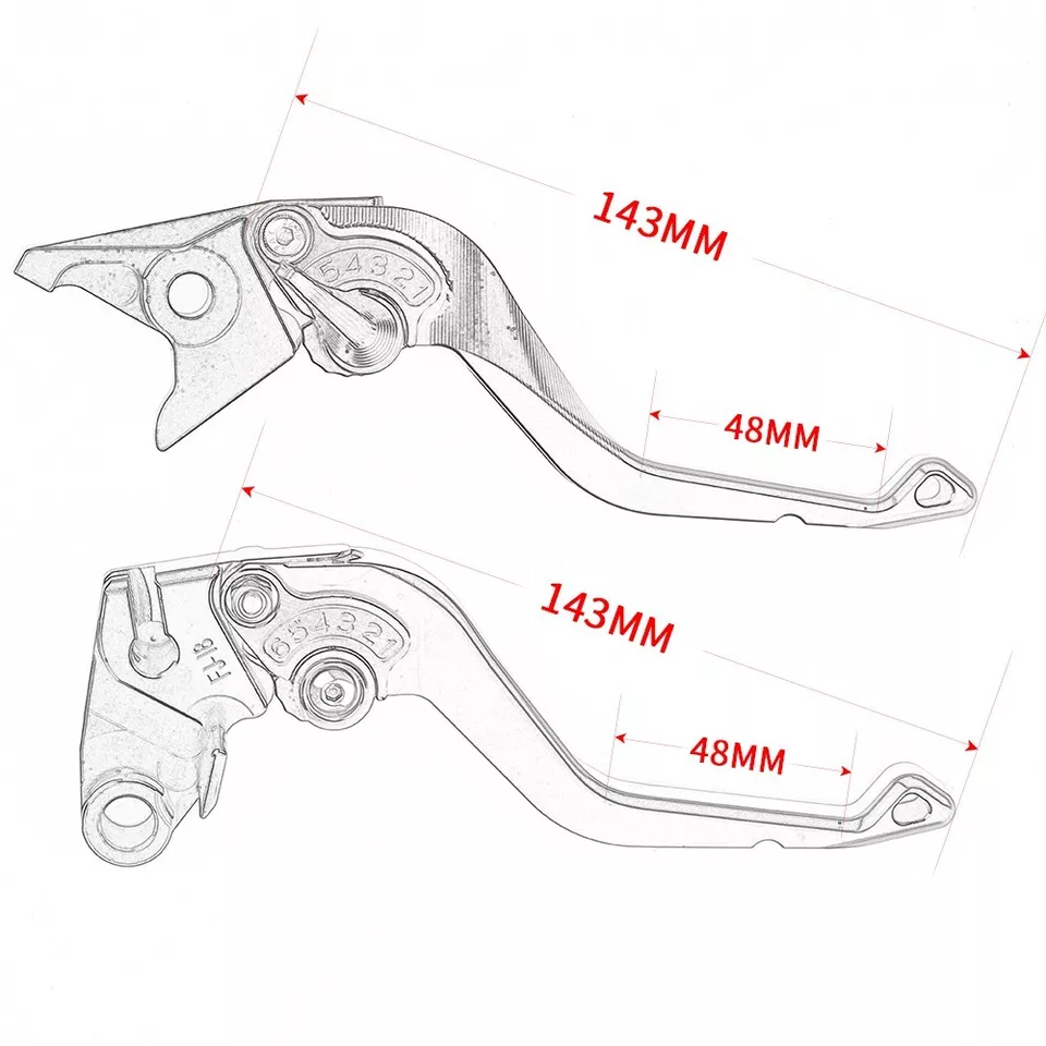 Palancas de embrague de freno cortas para mangos Kawasaki Ninja ZX10R 2016-2024 2025 ZX-10R Foto 4 de 4