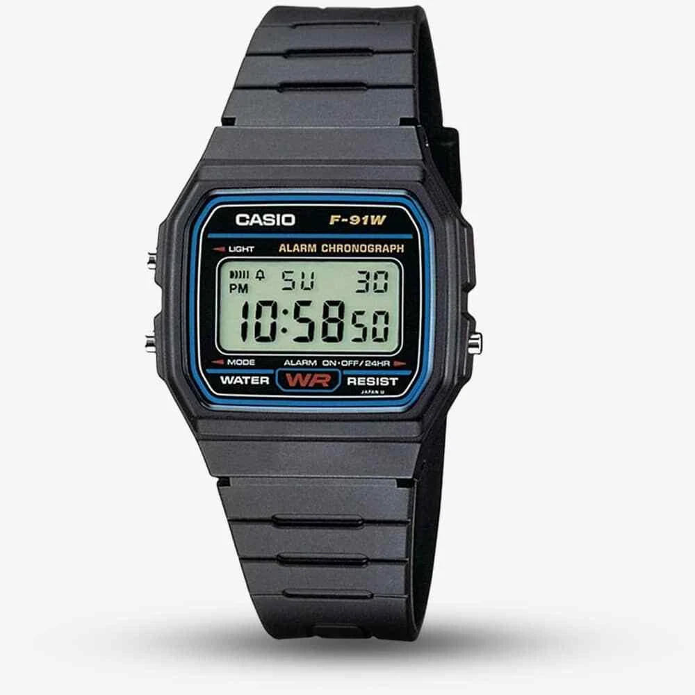 Casio black plastic best sale watch