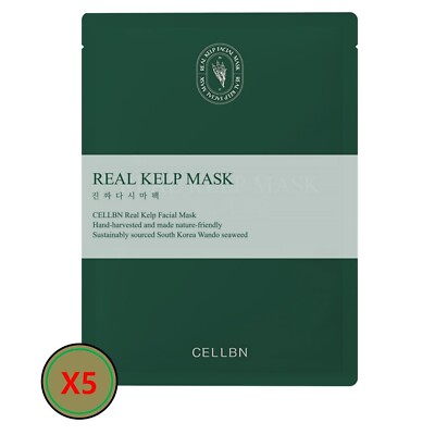 5 Sheets CELLBN Real Kelp Mask Pack 20ml | Soothing & Moisturizing