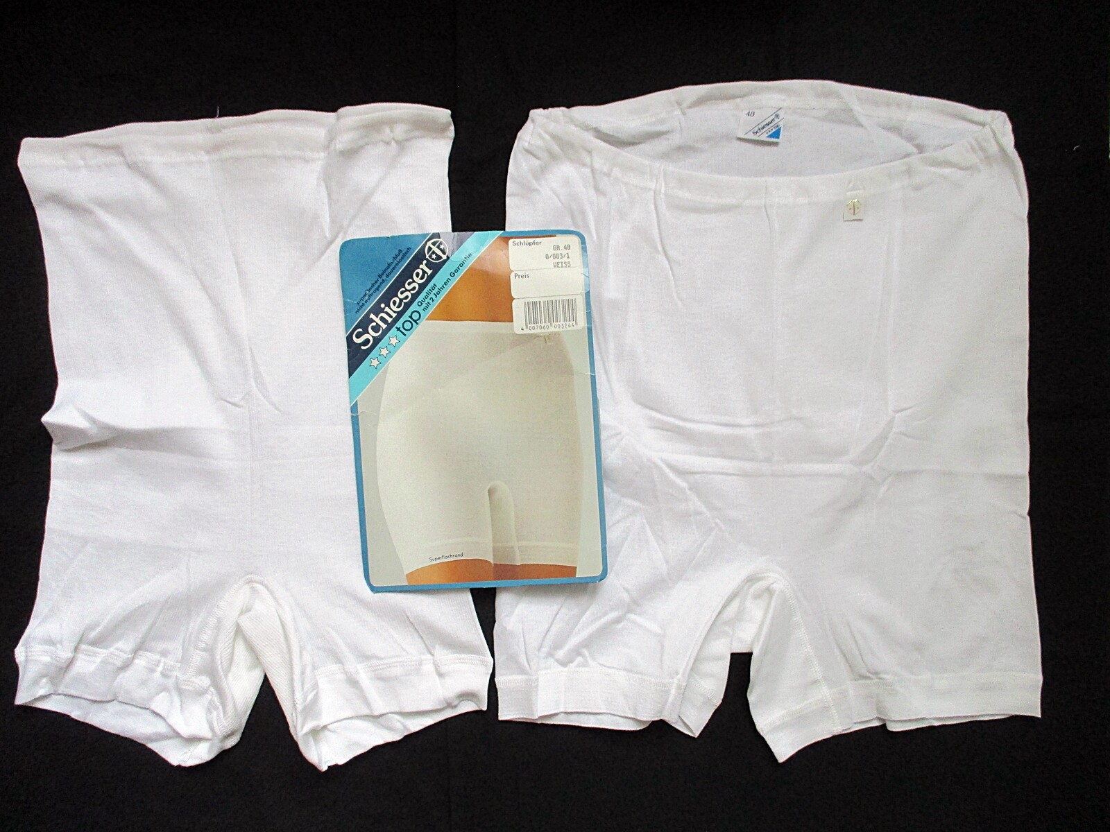 2 Pieces Of Vintage Schiesser Women's Long Leg Cotton Panties Size 48