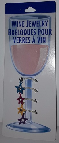 Charm Bicchiere Vino Tema Stella 4 Pezzi Gioielli Charm Vino. Punzone. - Foto 2 di 8