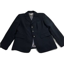 Dress Barn Black Blazer Women Size 8 100 Polyester Paisley Print Lining