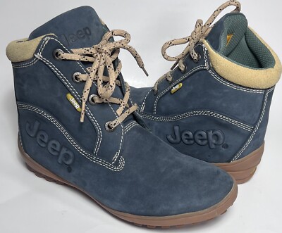 Nice! Womens Leather JEEP Hiking Boots Lace Up High Ankle 10