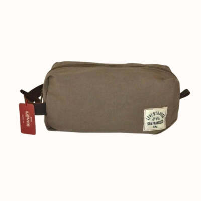 Levis Travel Kit Toiletry Case Shaving Kit Carrying Strap Zippered Olive