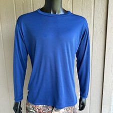 Patagonia Capilene Shirt Mens Size Large Blue Long Sleeve Made In USA Gorpcore