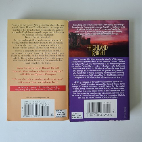 2 Books Hannah Howell Highland Knight Only For You Historical Romance Scotland - Picture 2 of 7