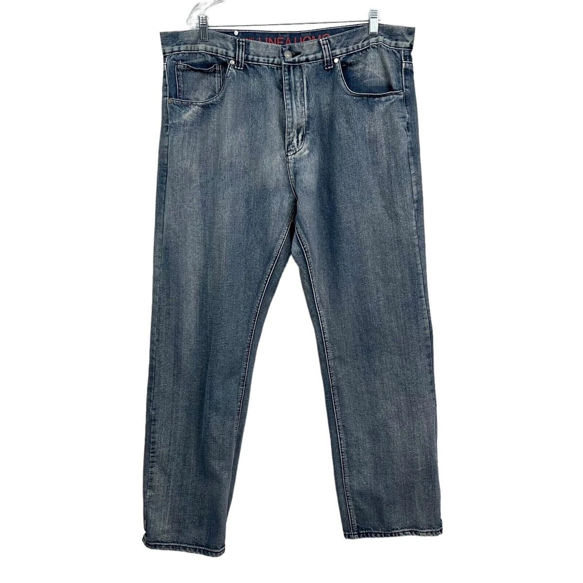 Jueshanzj Jeans Uomo - Modello Straight, Vestibilità Media, Chiusura Con Bottone