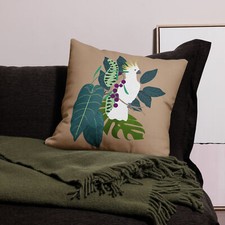 Tropical Cockatoo Bird Themed Home Decor Throw Decorative Pillow