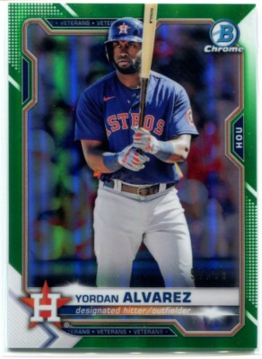 YORDAN ALVAREZ 2021 Bowman Chrome GREEN REFRACTOR #26 Astros