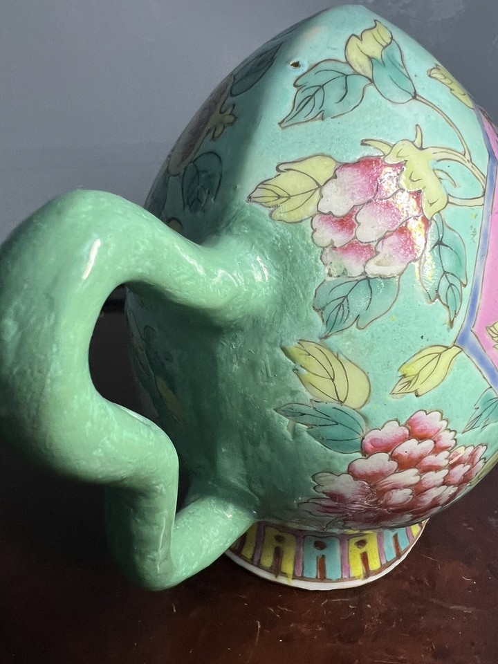 Chinese Antique Famille Rose Medallion Porcelain Cadogan Teapot Wine