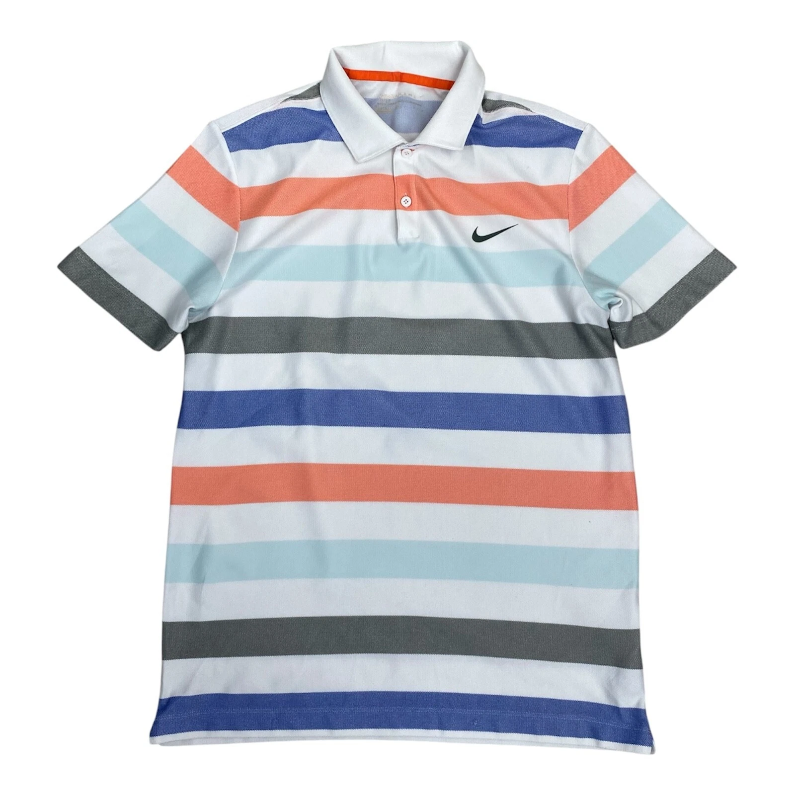 Polo Shirt Striped NIKE GOLF M Mod Designer Preppy T Shirt Top