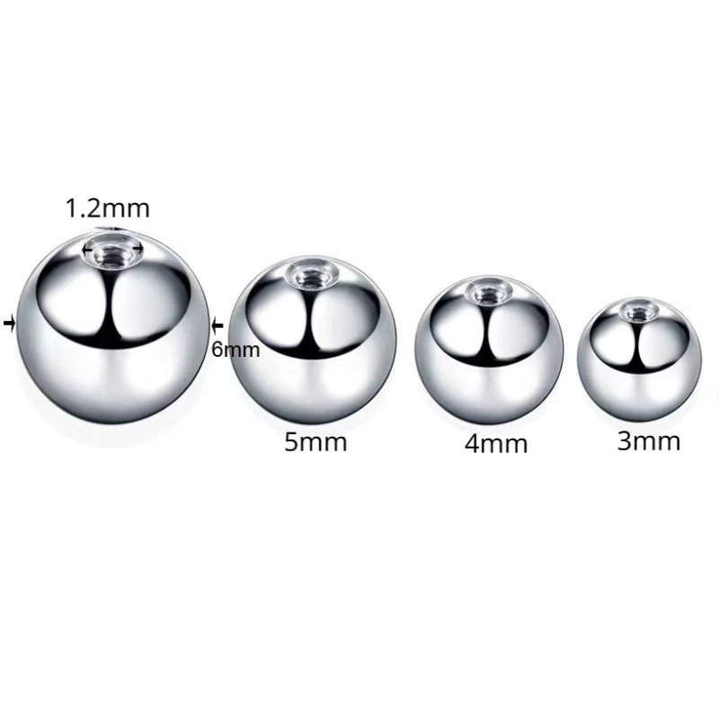 100 PIEZAS 16G 3-6MM Roscado Bolas de Repuesto Piercing Barbell Partes Joyería Corporal Foto 3 de 4