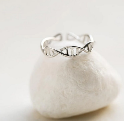 Amazing Unique DNA Chemistry Molecule Design Cuff Band In Real 10K White Gold
