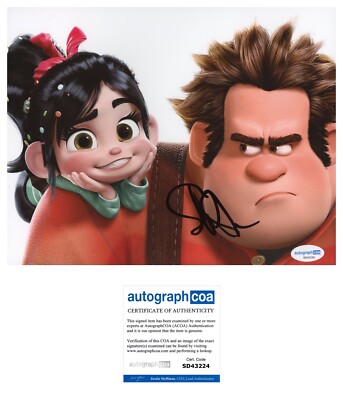 SARAH SILVERMAN SIGNED VANELLOPE ACTRESS WRECK IT RALPH 8x10 PHOTO - ACOA COA