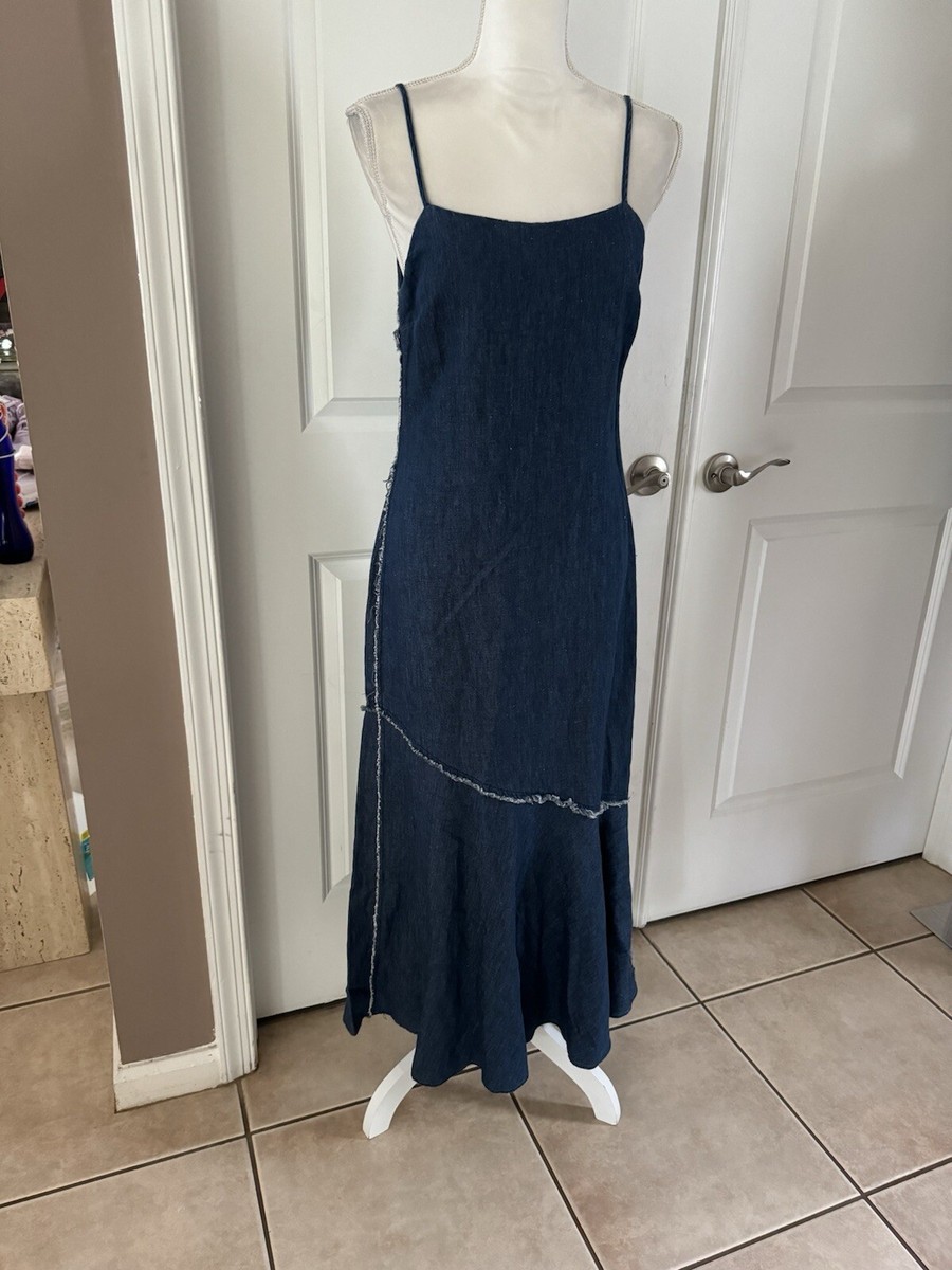 chinese dress ladies Zara White Tiered Cotton-Linen Midi Dress main image 1