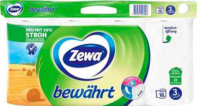 Zewa bewährt Toilettenpapier 3-lagig weiß 16 Rollen 150 Blatt