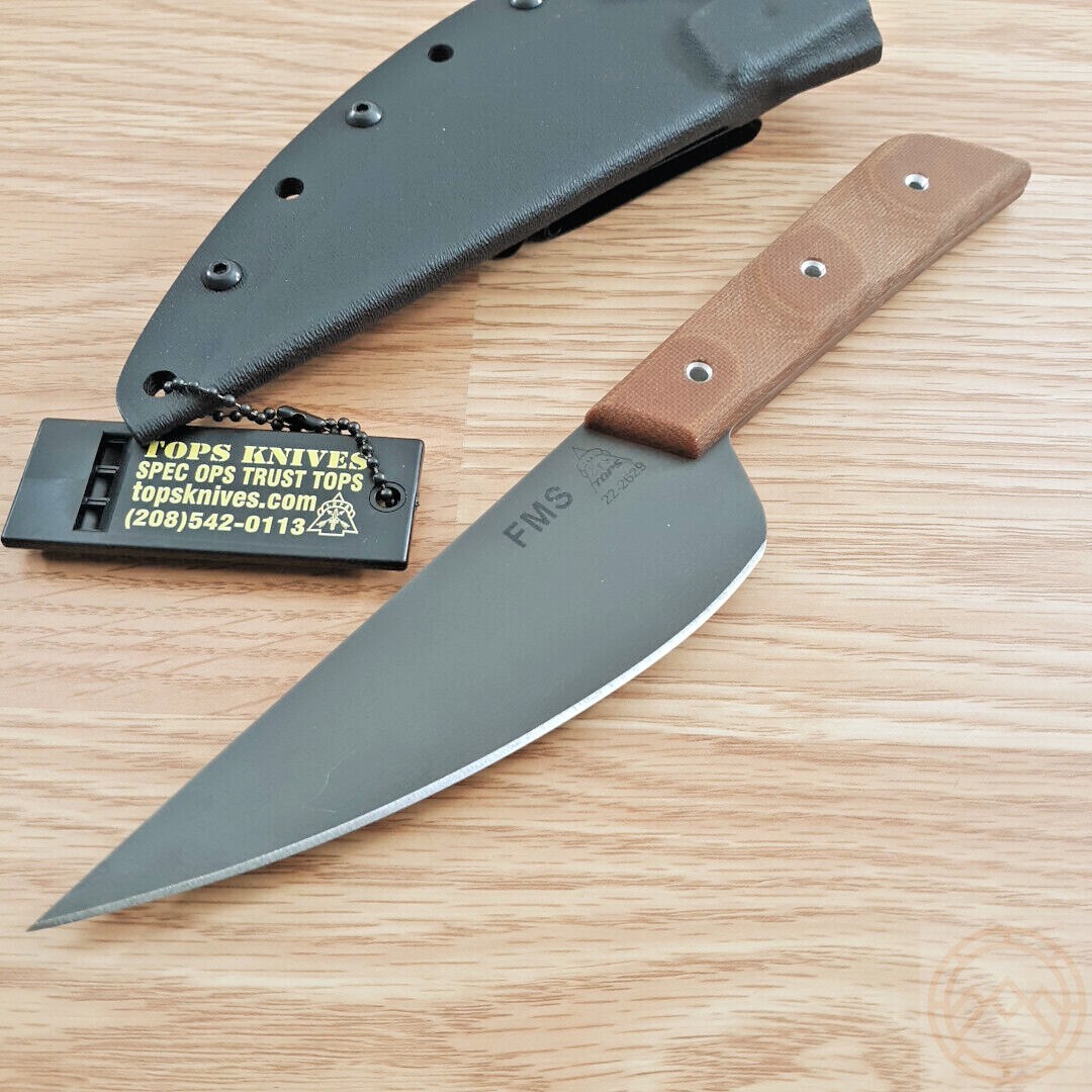 TOPS Frog Market Special Knife Tan Micarta 1095 Carbon Steel USA for sale online | eBay