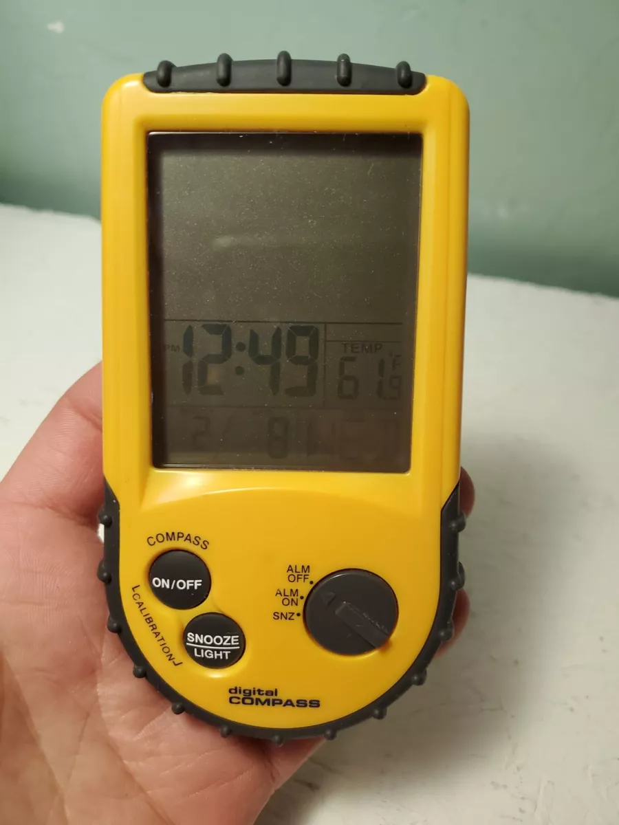 Digital Compass With Blue Backlight Temperature Alarm Clock Water