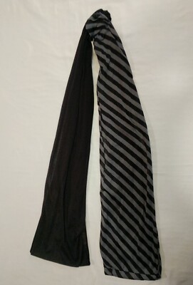Miley Cyrus & Max Azria Black & Gray Stripes w/ Solid Black Infinity SCARF