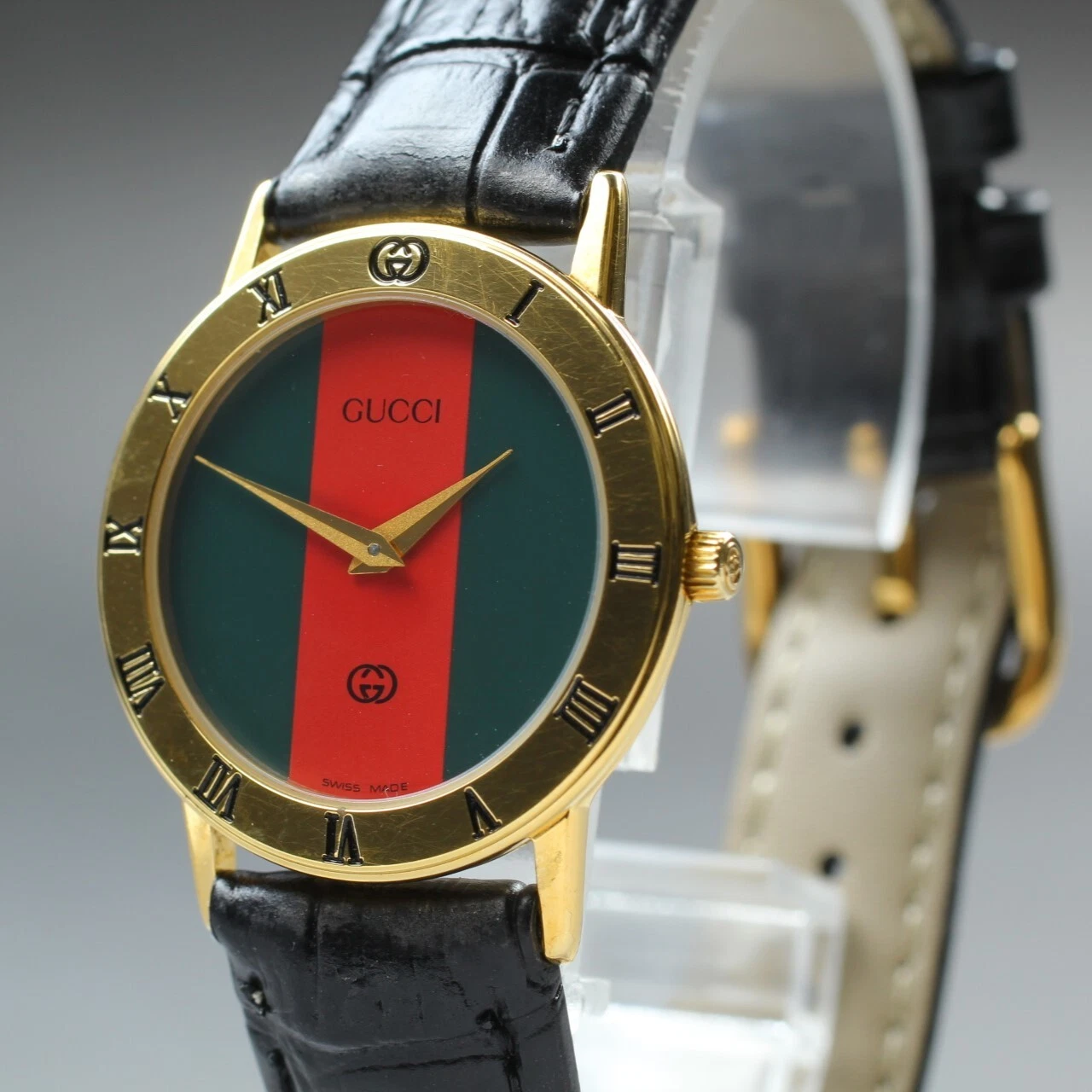 Pile neuve▶[EXC+5] montre vintage GUCCI 3000J Shelly Line or femme Qz JPN T646